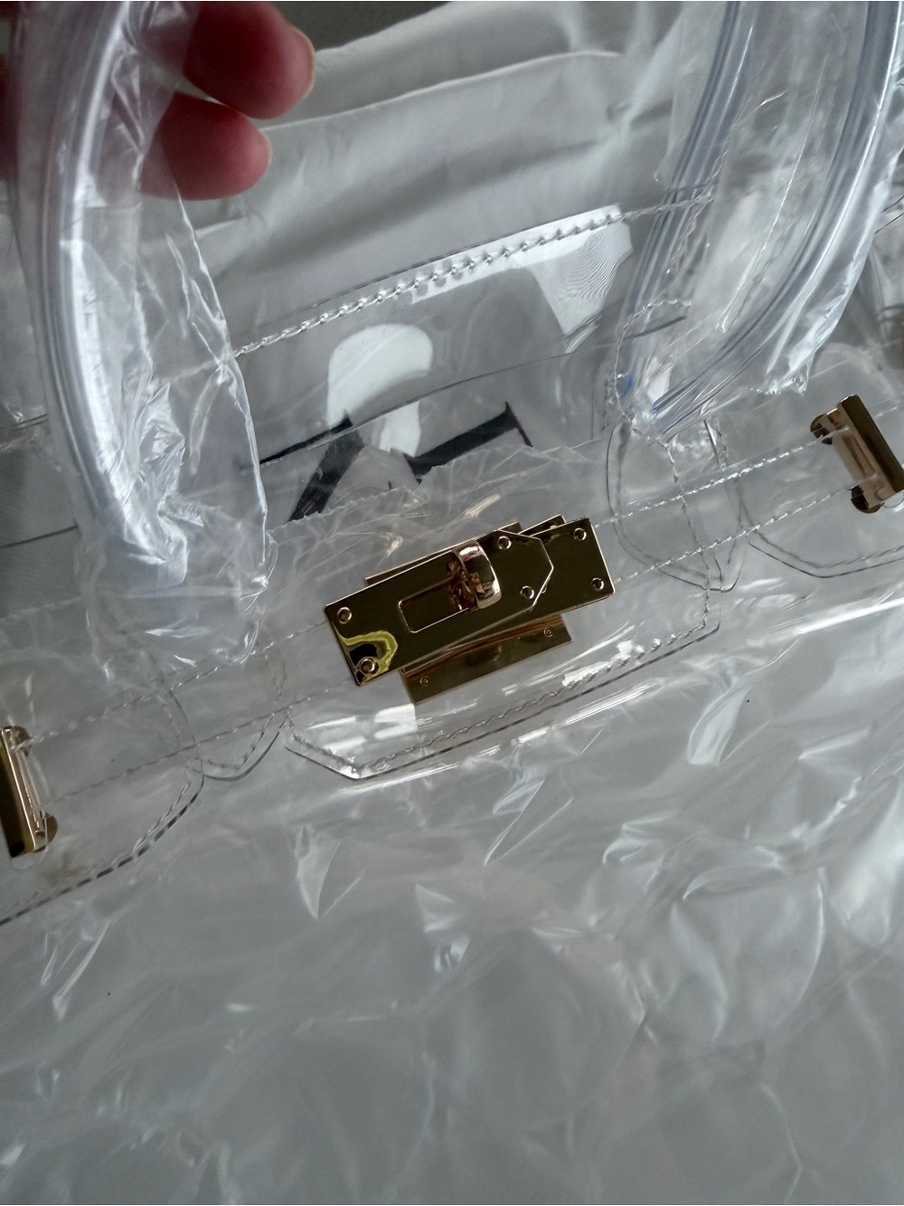 Dear Nikola clear ‘Birkin’ Crystal Tote with gold hardware - Picture 8 of 8